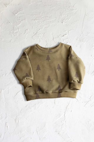 Organic Oversized Modern Pine Crewneck Sweatshirt