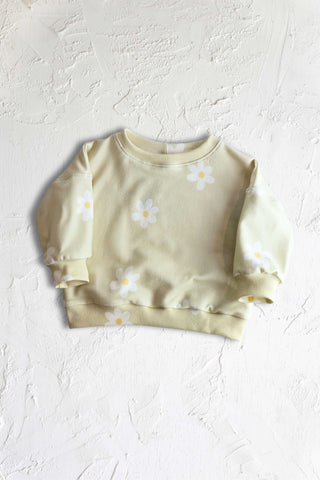 Organic Oversized Lime Blossom Crewneck Sweatshirt