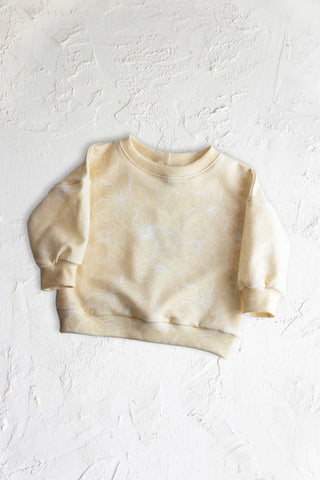 Organic Oversized Pastel Floral Crewneck Sweatshirt