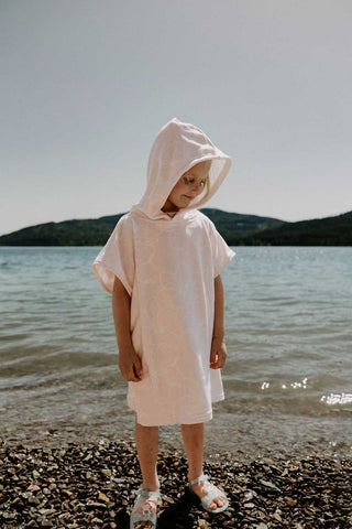 Microfiber Pink Floral Poncho Towel