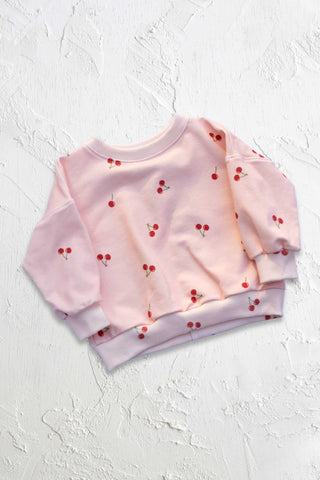 Organic Oversized Cherry Crewneck Sweatshirt