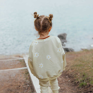 Organic Oversized Lime Blossom Crewneck Sweatshirt