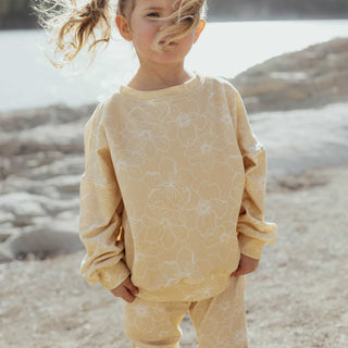 Organic Oversized Pastel Floral Crewneck Sweatshirt