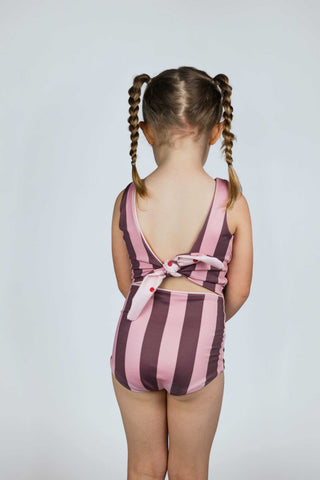 Wave Rider Reversible Swimsuit (Stripe + Cherry)