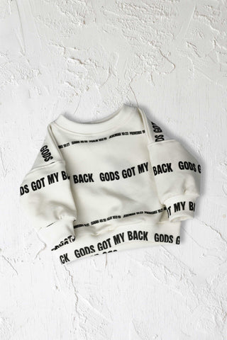 Organic Oversized Gods Got My Back Crewneck Sweatshirt