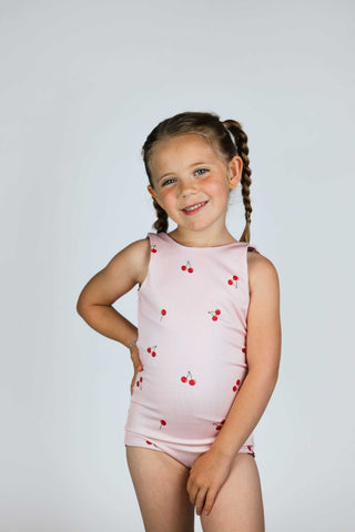 Wave Rider Reversible Swimsuit (Stripe + Cherry)