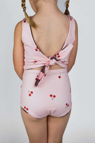 Wave Rider Reversible Swimsuit (Stripe + Cherry)