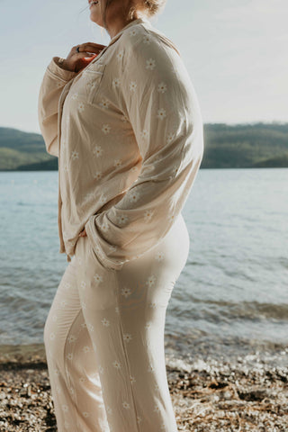 Beige Blossom Women's Bamboo Pajamas