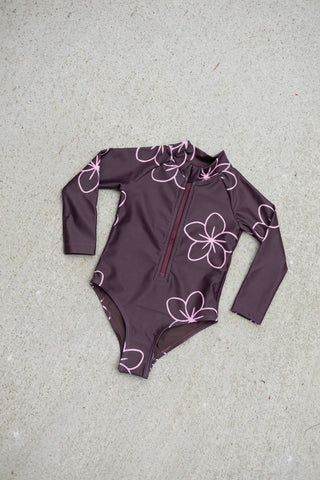 Children's Maroon Bloom Rashguard