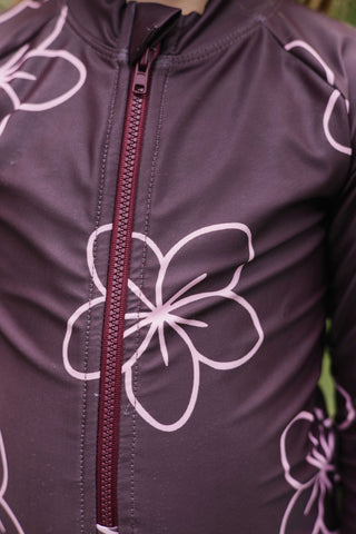 Children's Maroon Bloom Rashguard