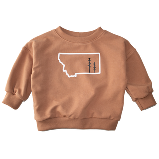 This Flat Lay showcases the state of Montana in a graphic design by My Mini Explorer. Highlighting the high quality organic cotton/spandex fabric for improved stretch making exploring more comfortable. 