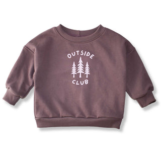 Vibrant Outside Club graphic sweatshirt for kids featuring a cheerful flower design, perfect for little adventurers.