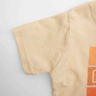 close up of the sleeve to our sunshine, campfires, Montana t-shirt. 